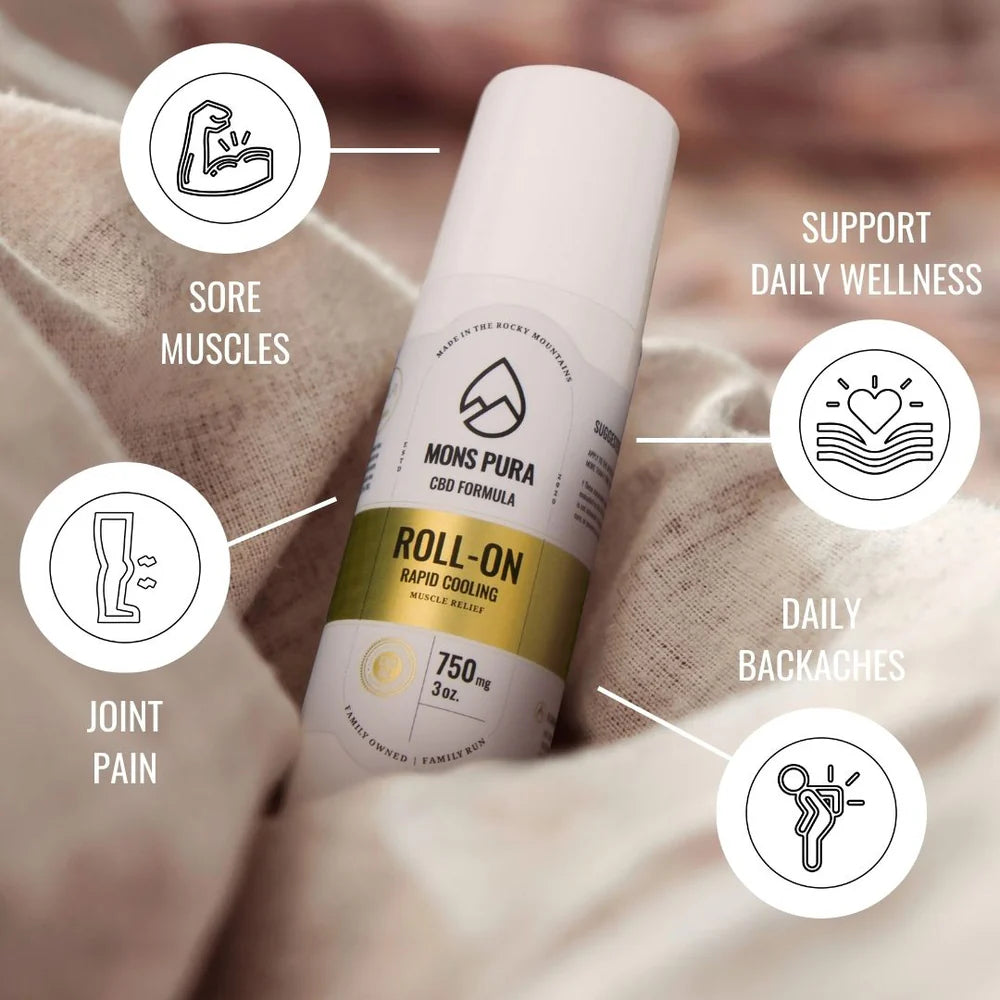 CBD 750mg Roll On Rapid Cooling Muscle Relief